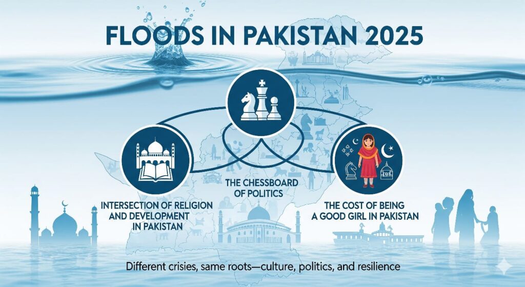 Floods in Pakistan 2025 reshape cultures as displaced families carry belongings through flooded streets, women adapt daily survival practices, and rituals adjust to new realities of disaster and resilience.